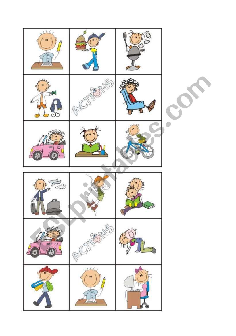ACTIONS - Bingo 2/2 worksheet
