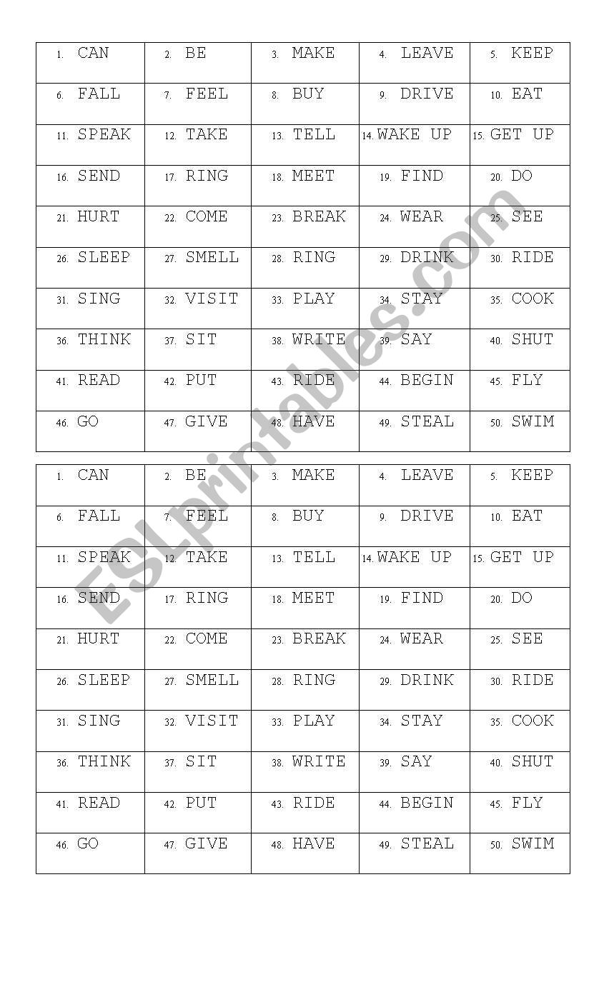 Four in a row worksheet