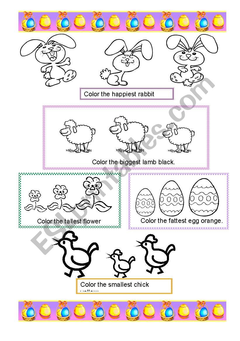 Easter - superlatives worksheet