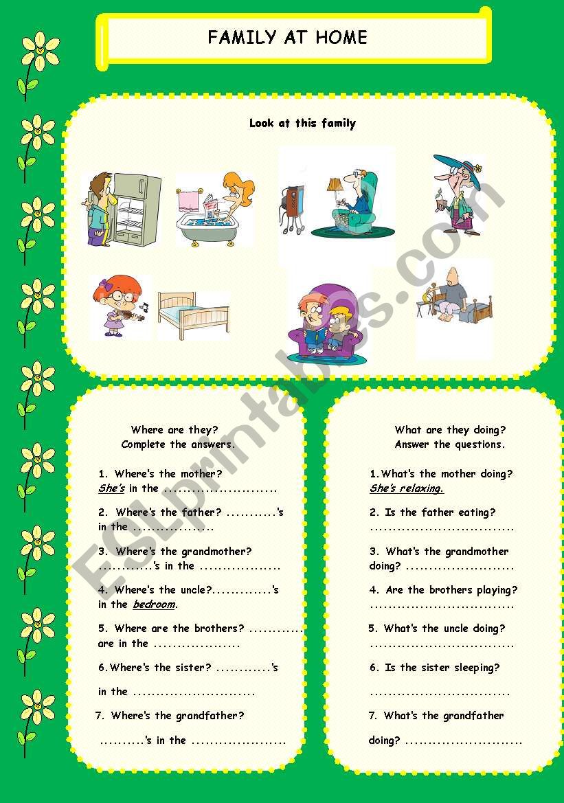 Family at Home worksheet