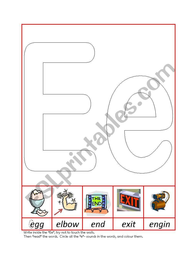 Phonic Recognition Ee worksheet