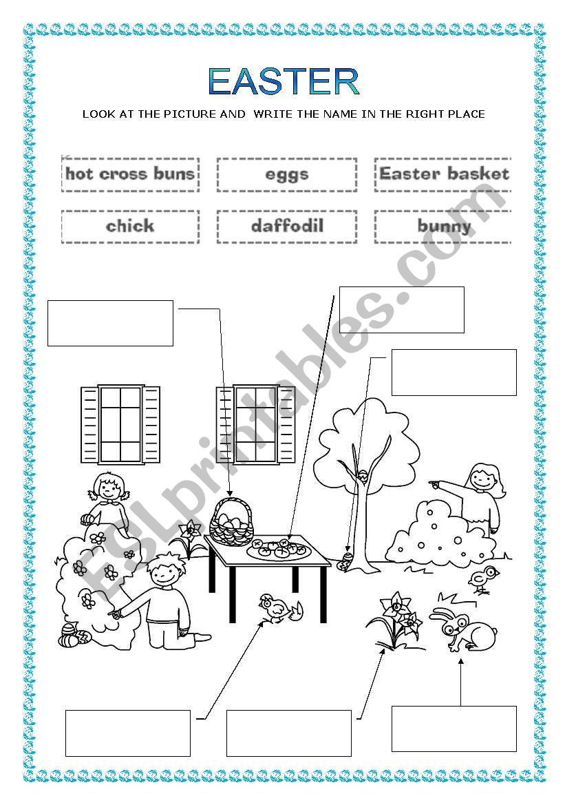 Easter dictionary worksheet