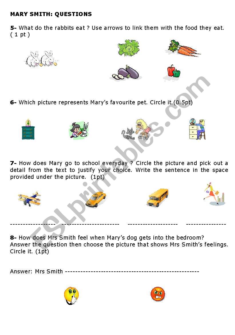 Mary Smith worksheet