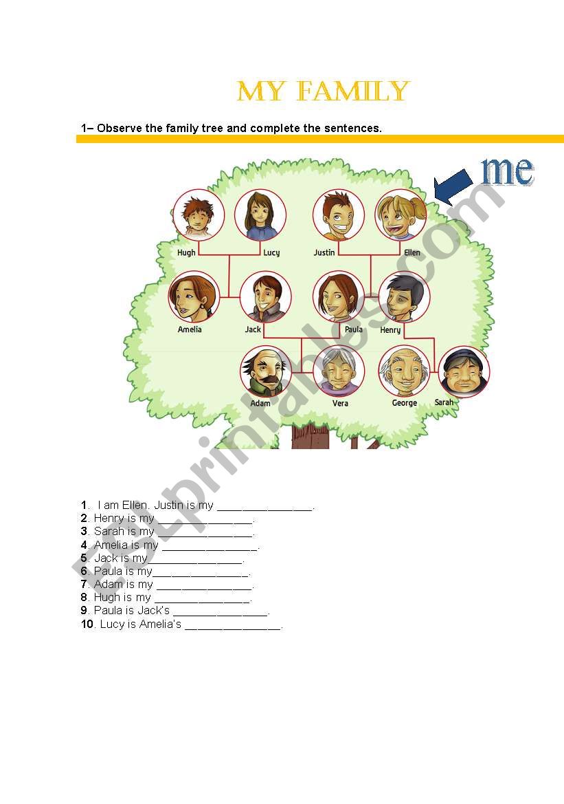 Family tree worksheet