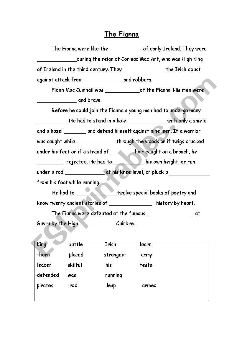 english-worksheets-irish-history-cloze