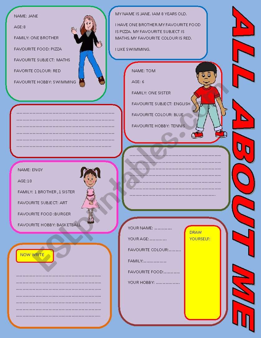 ALL ABOUT ME worksheet