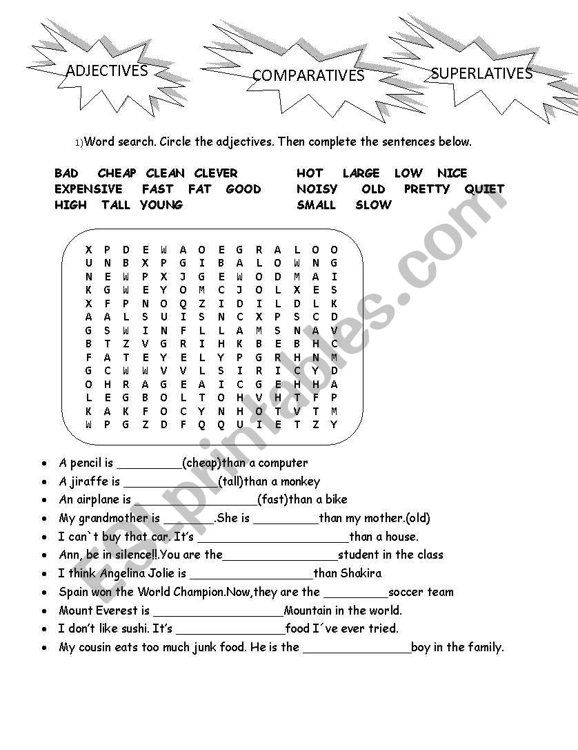 Adjectives/comparatives/superlatives