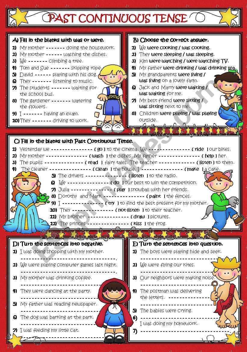 PAST CONTINUOUS TENSE worksheet