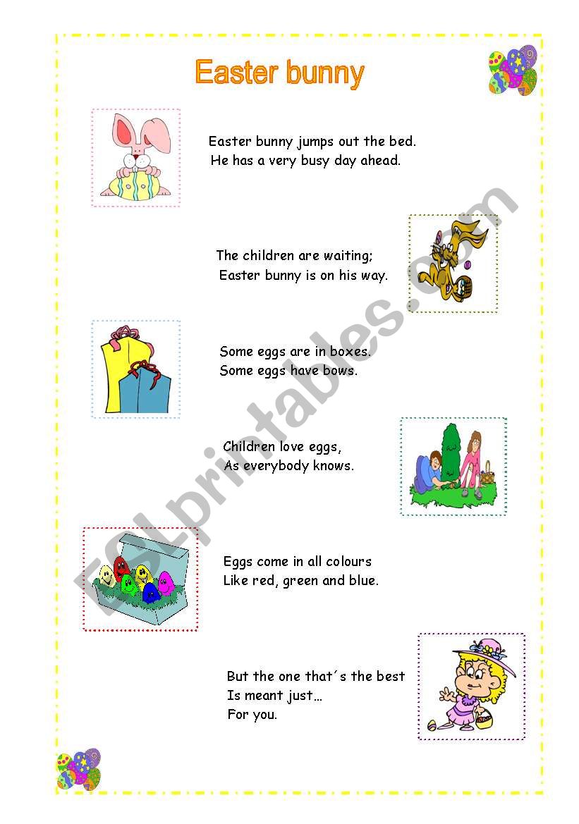 Easter bunny worksheet