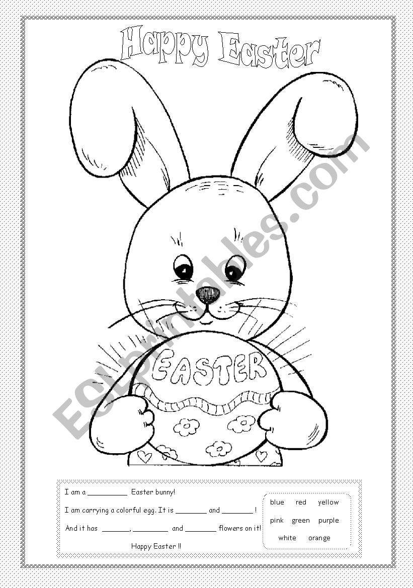 Easter  set 4 - reading, writing & colouring activity