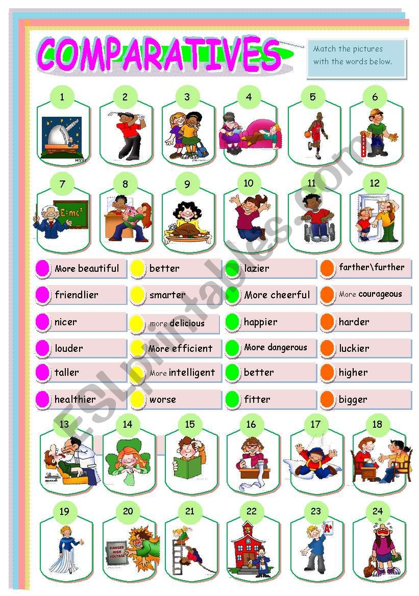 COMPARATIVES worksheet