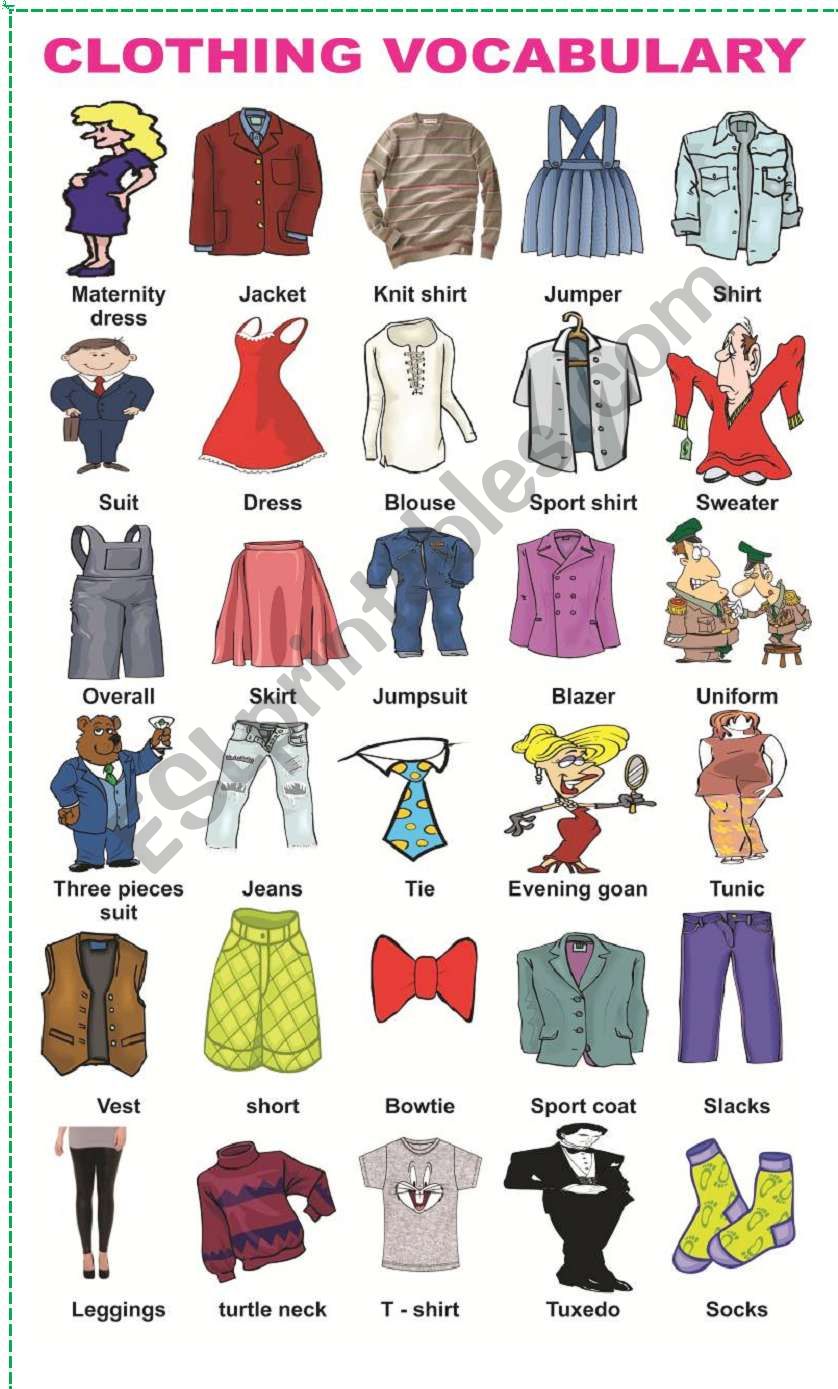 Clothes Vocabulary Exercises