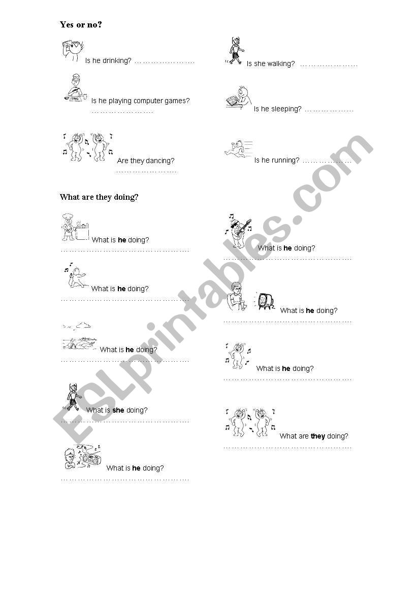 Present continuous worksheet