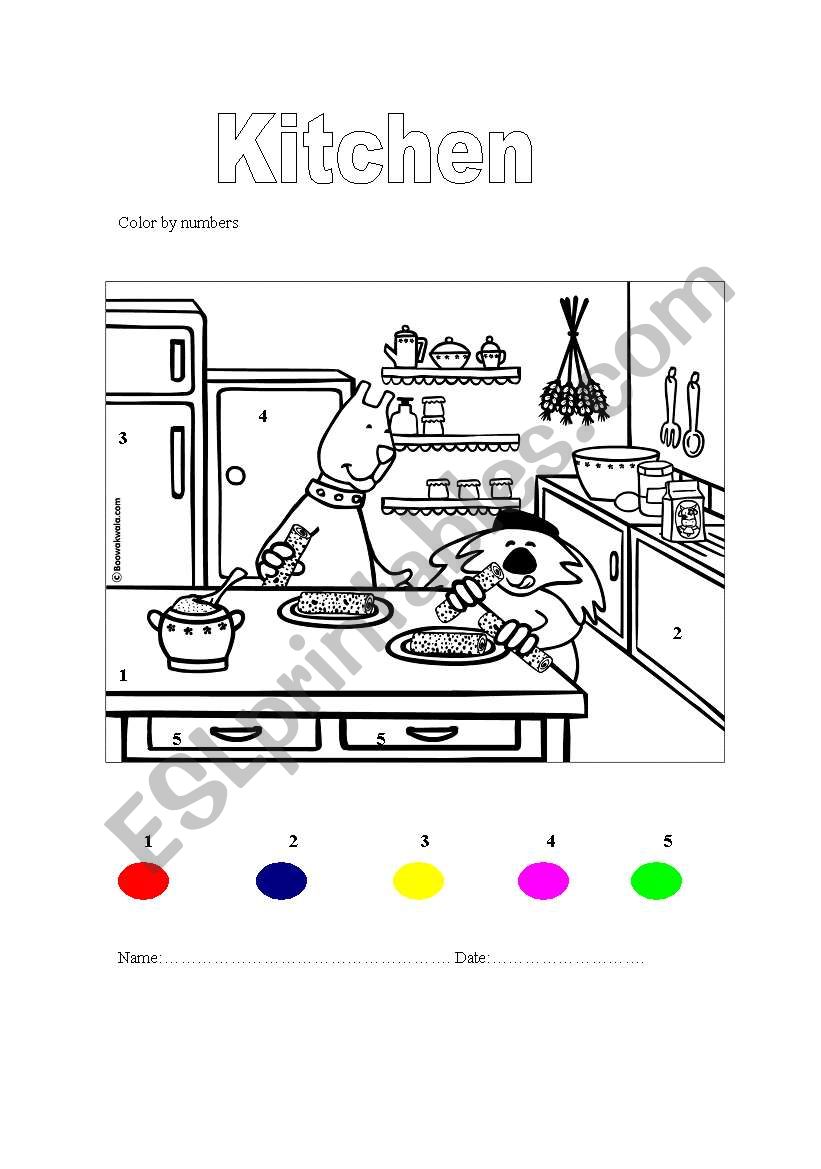 Kitchen (rooms in a house) worksheet