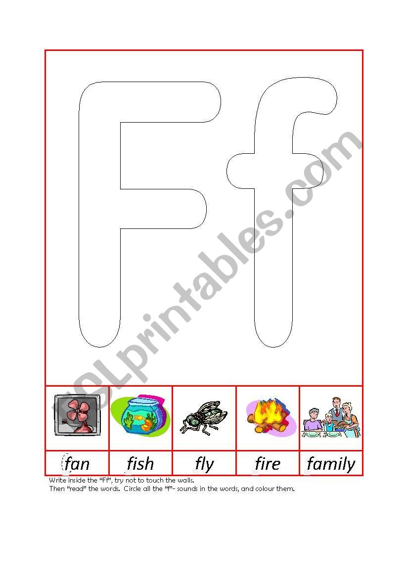 Phonic Recognition Ff worksheet