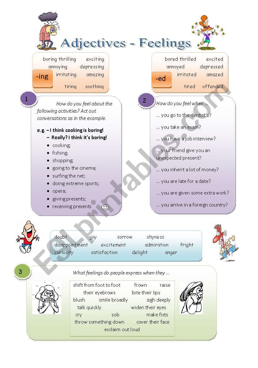 Adjectives-Feelings -ed / -ing