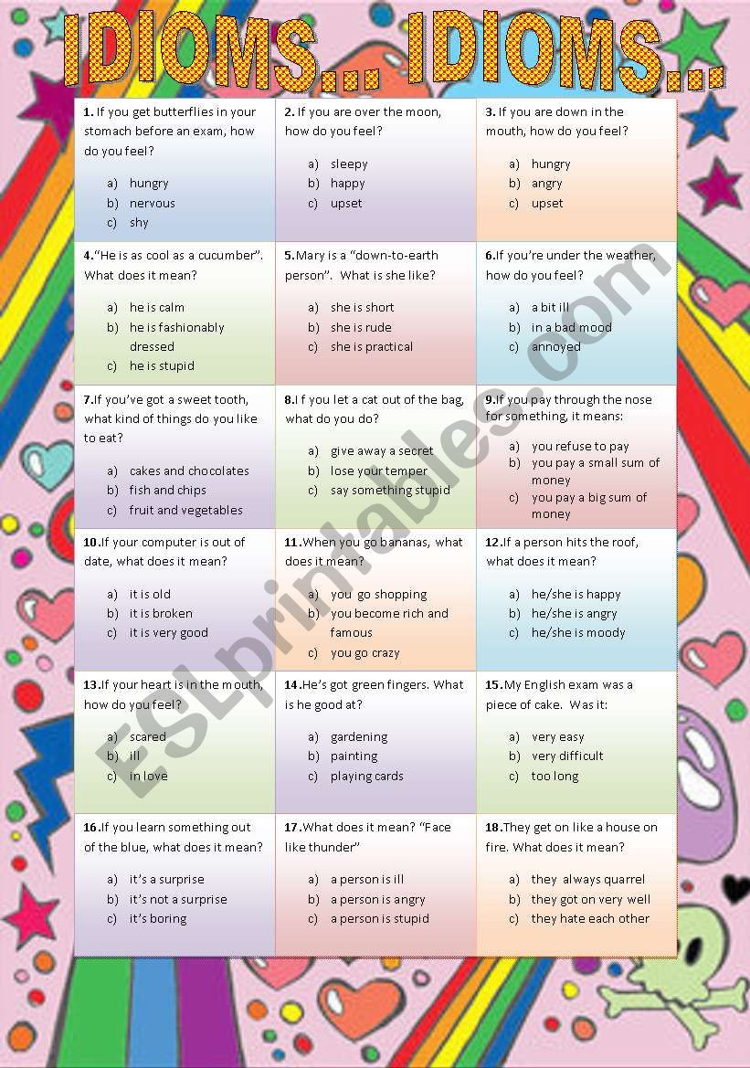 Idioms.. Idioms.. worksheet