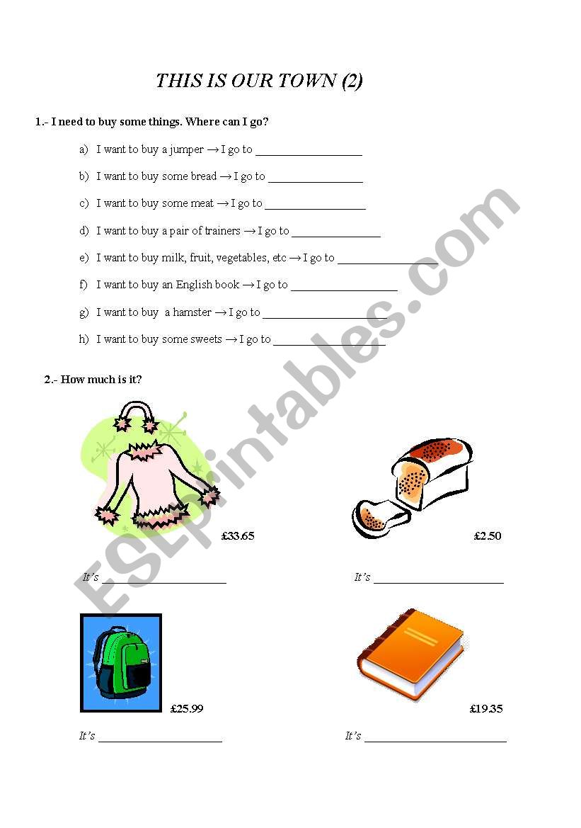 This is our town (2) worksheet