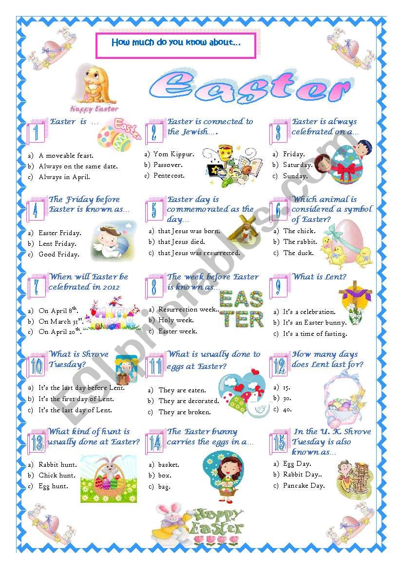 Easter-Quiz worksheet