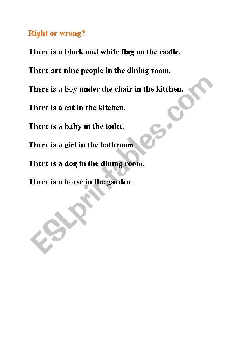 Right or wrong worksheet