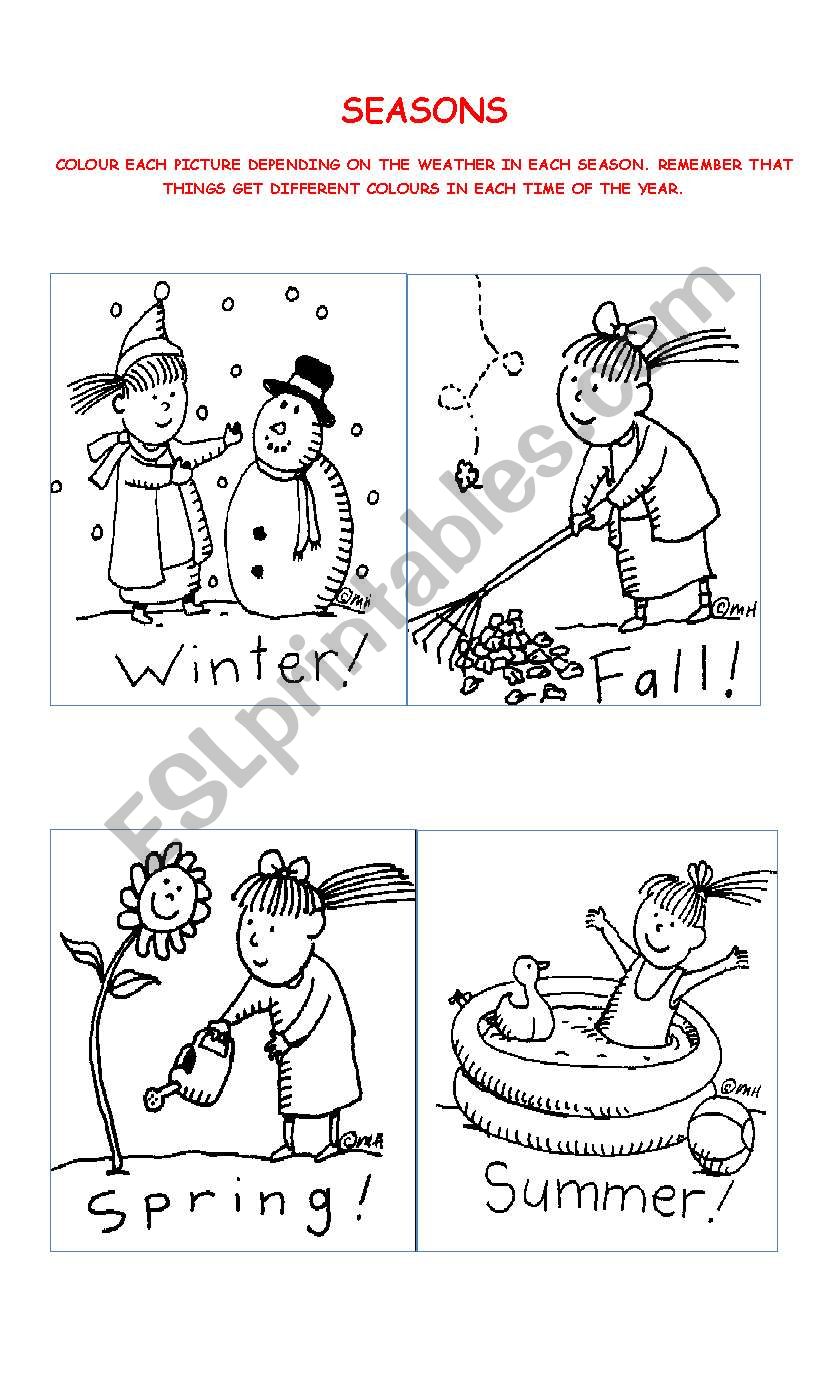 SEASONS AND COLOURS worksheet