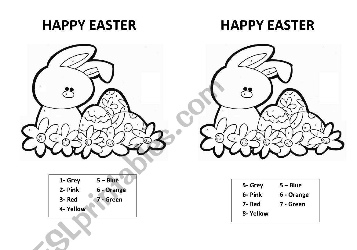 Easter colouring page worksheet