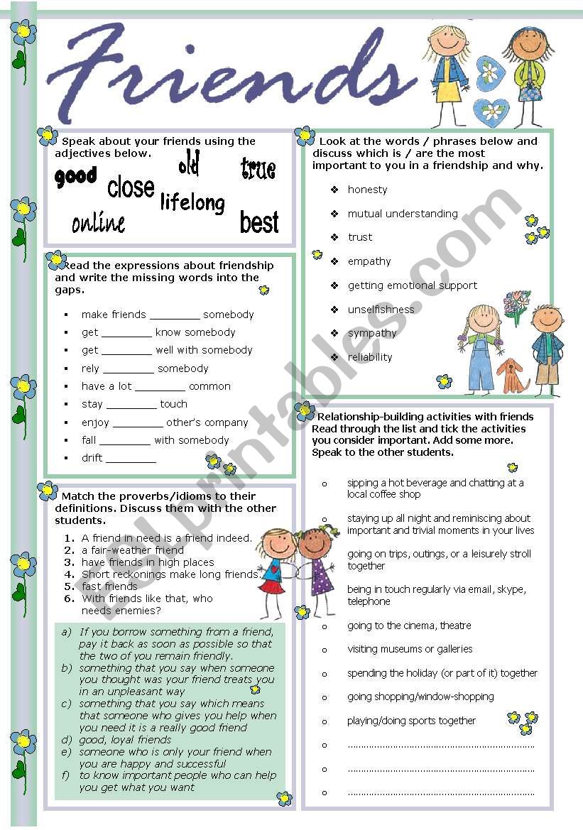 Friends worksheet