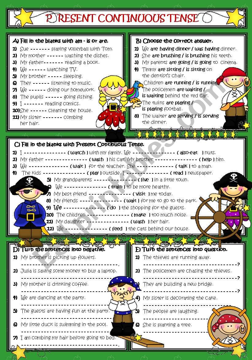 present-continuous-tense-positive-negative-question-b-w-included-esl-worksheet-by-lady-gargara