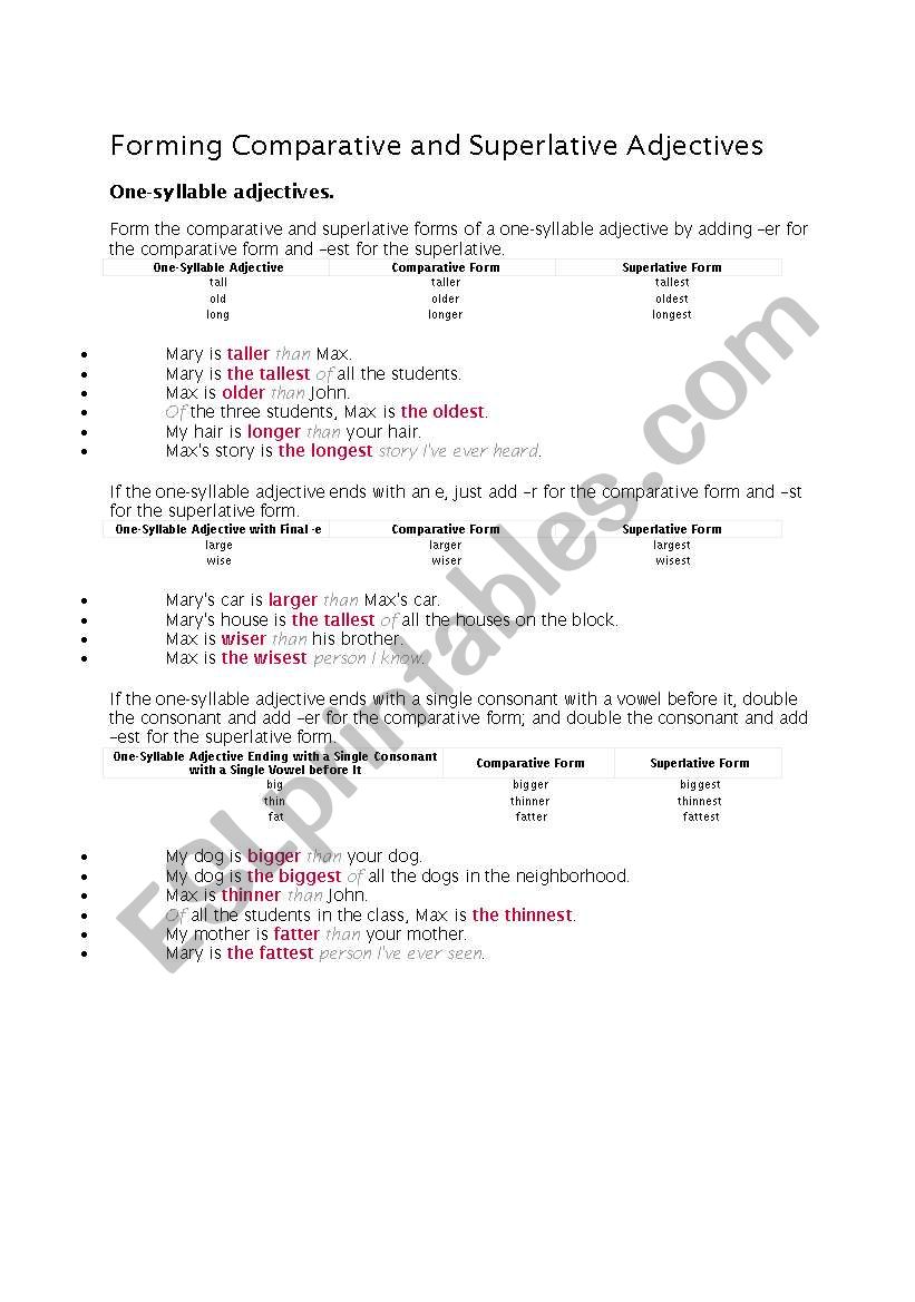 adjectives worksheet