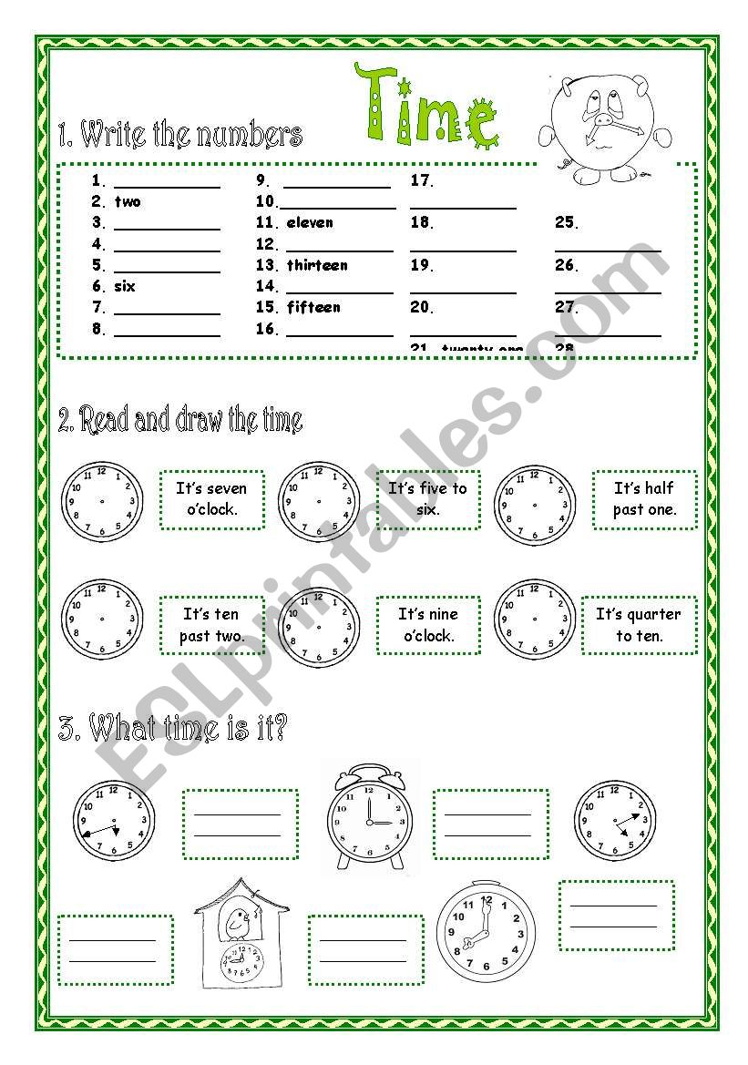 TIME worksheet