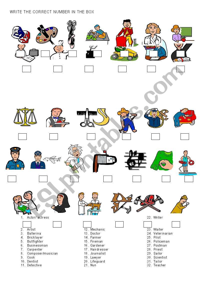 Jobs worksheet