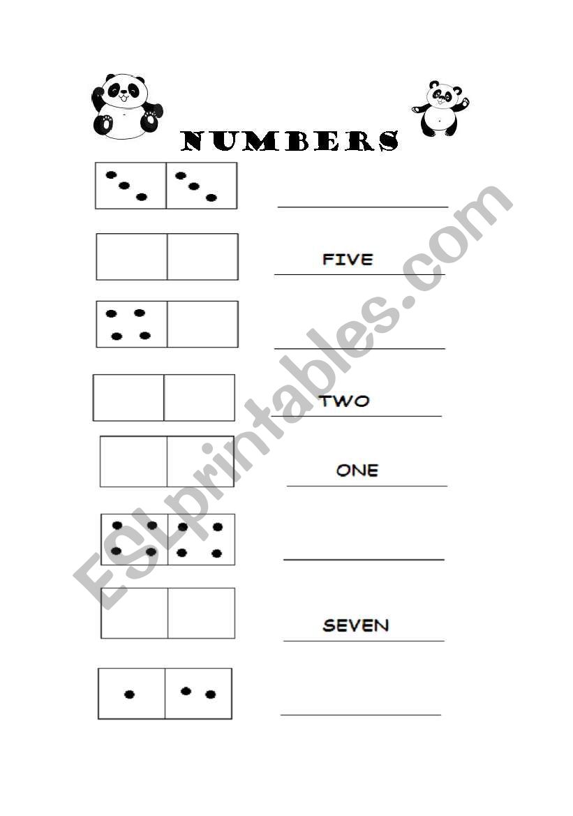 numbers worksheet