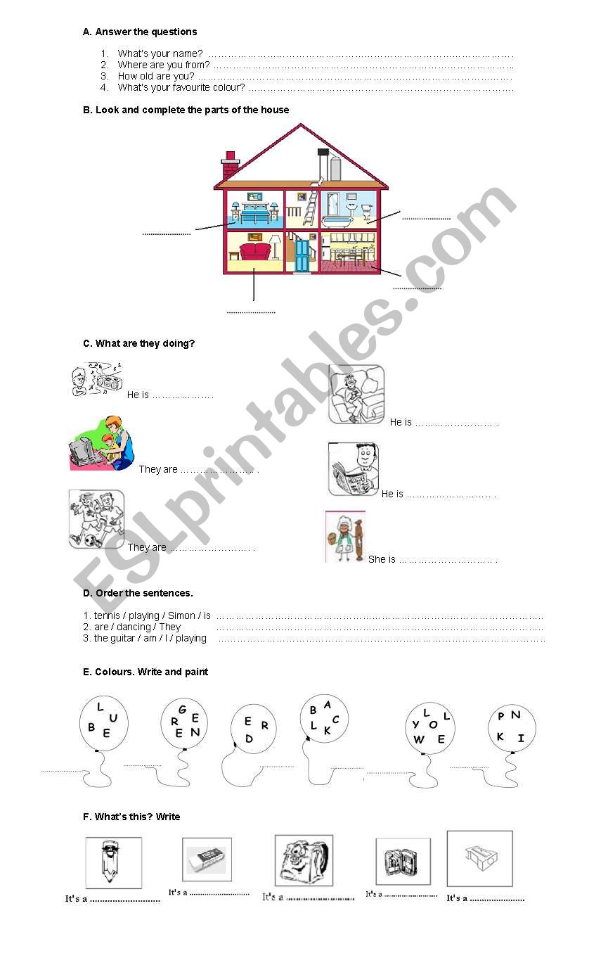 Diagnostic test 6th grade worksheet