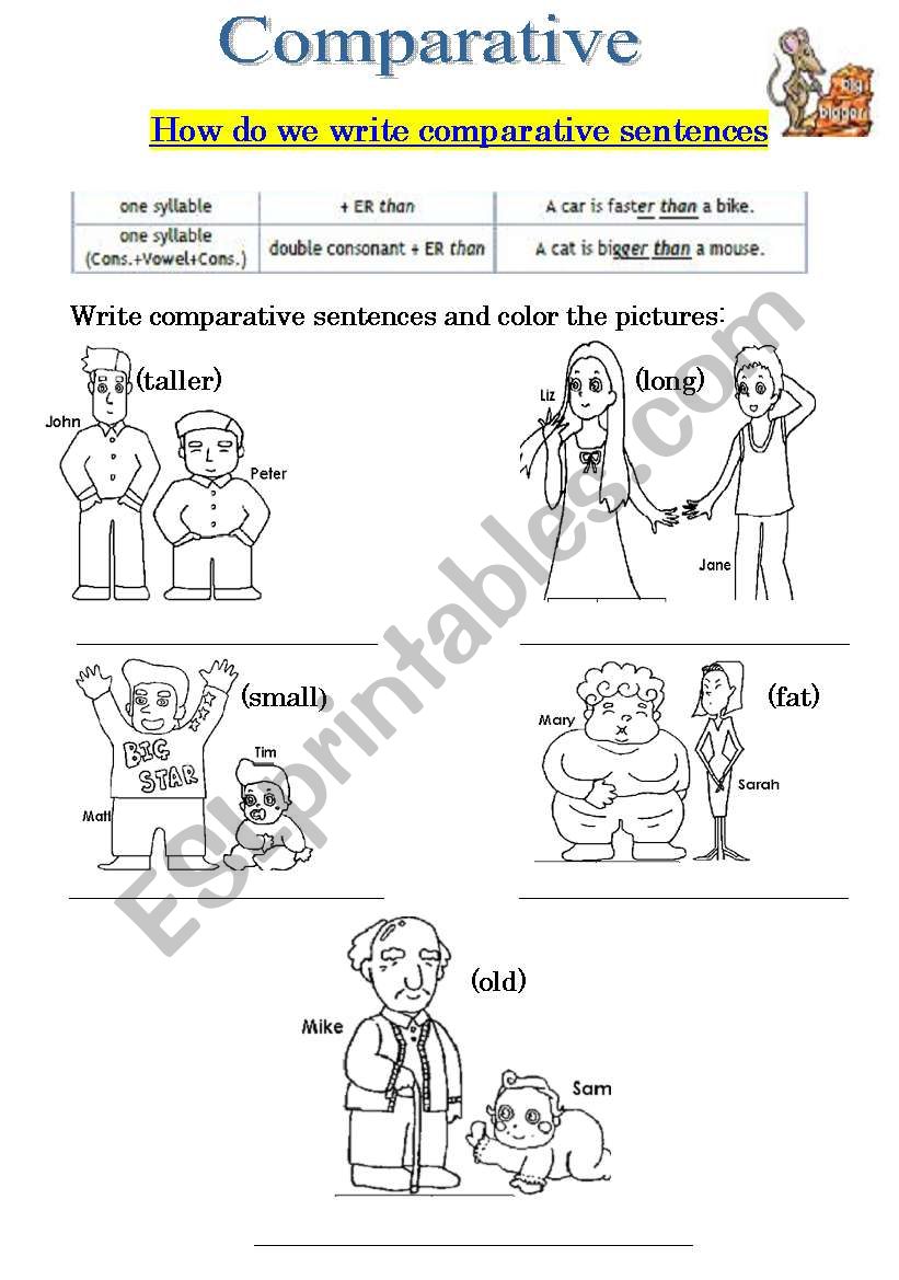 comparative  worksheet