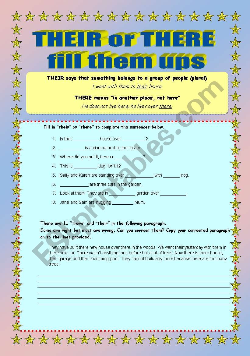 THEIR or THERE? worksheet