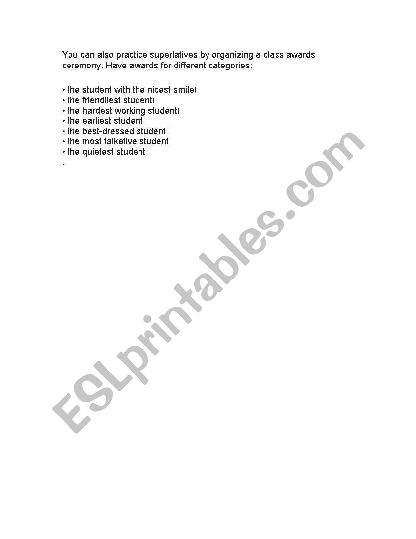 superlatives worksheet