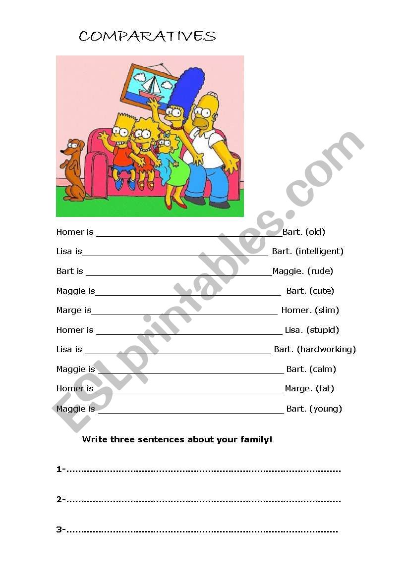 Comparative and superlative worksheet