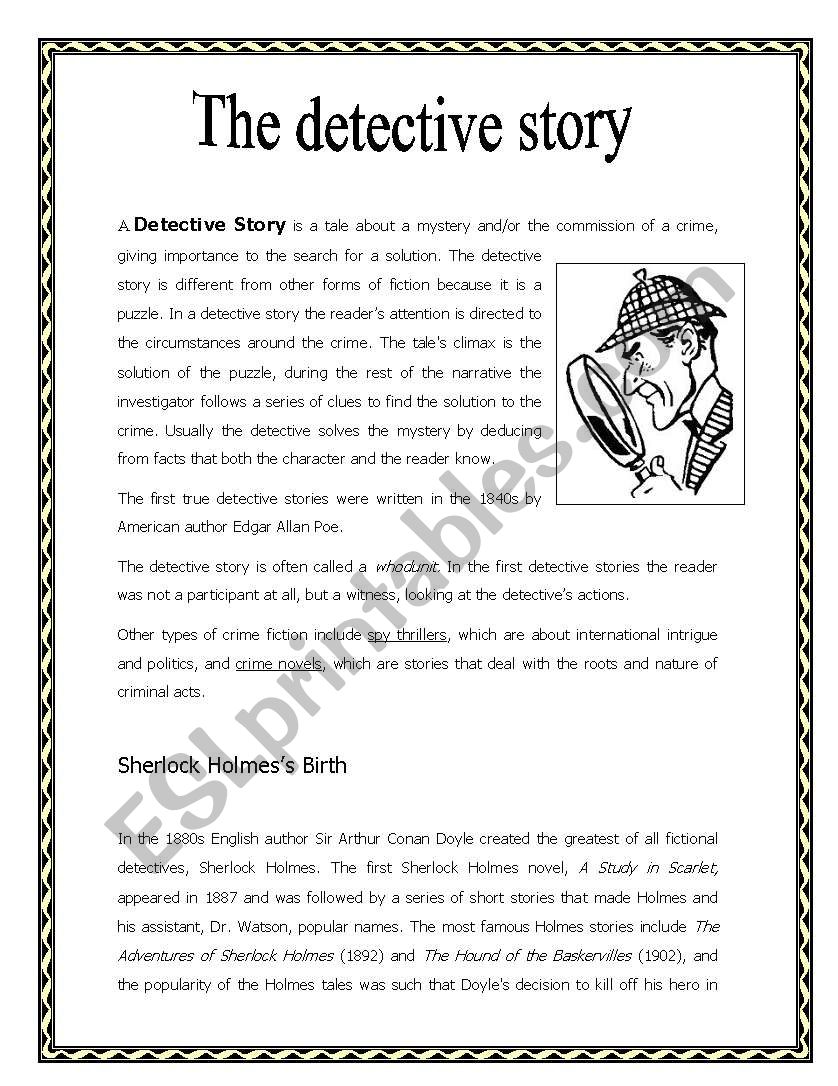 The Detective Story worksheet