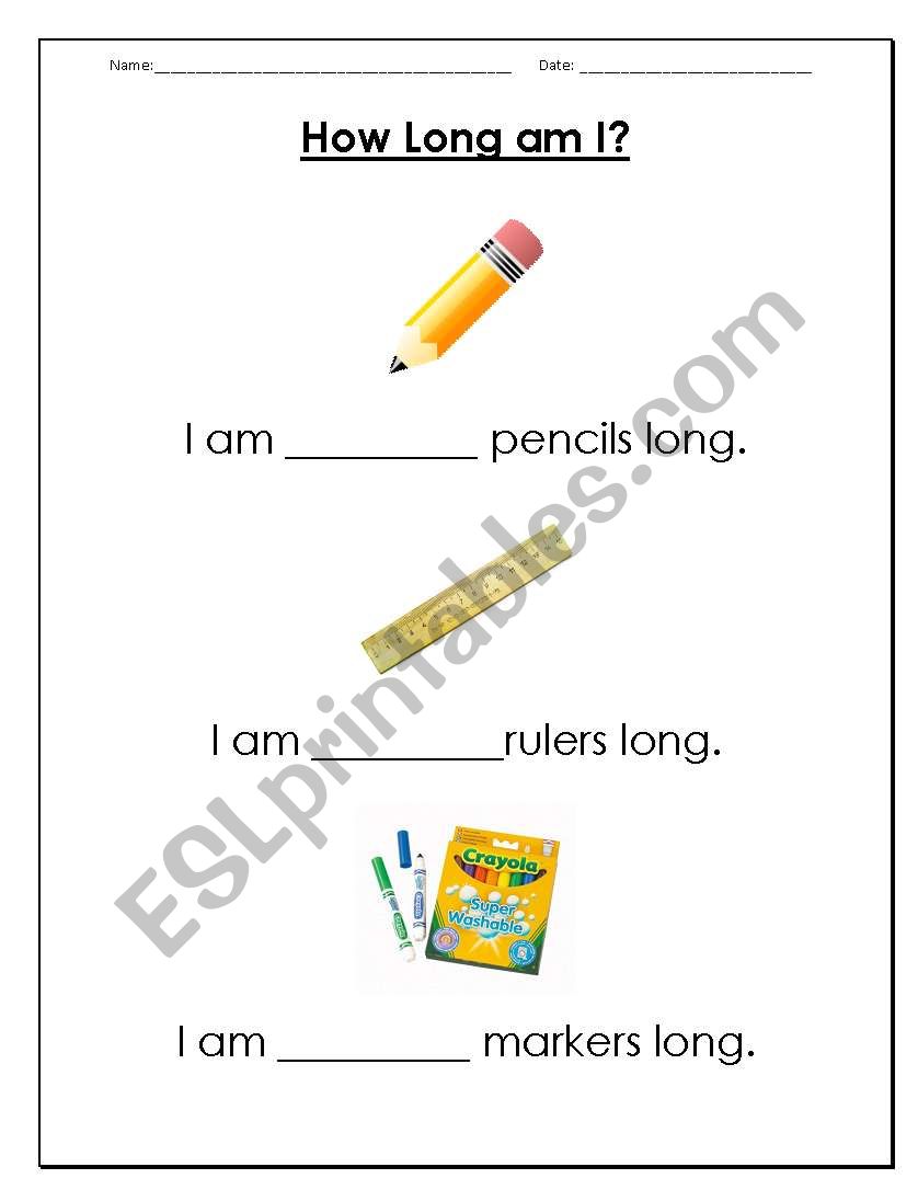 How Long Am I? worksheet