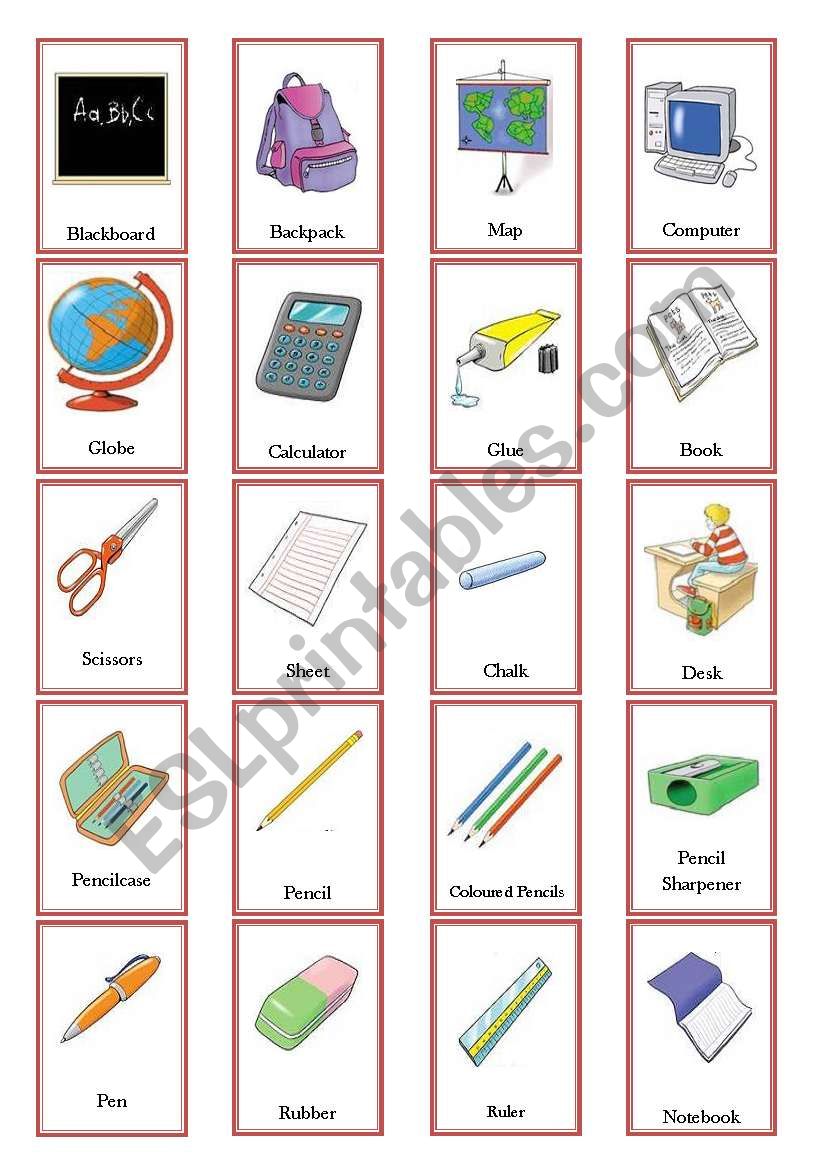 things in the classroom worksheet