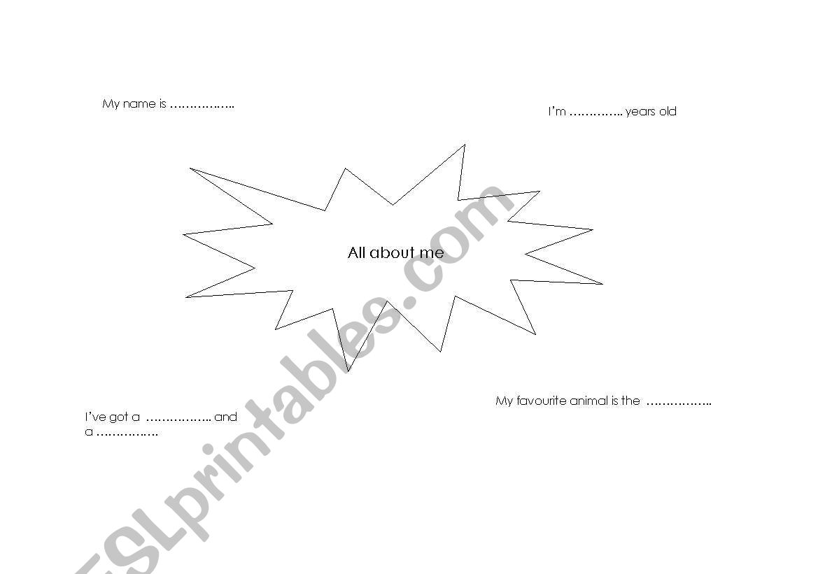 All about me worksheet