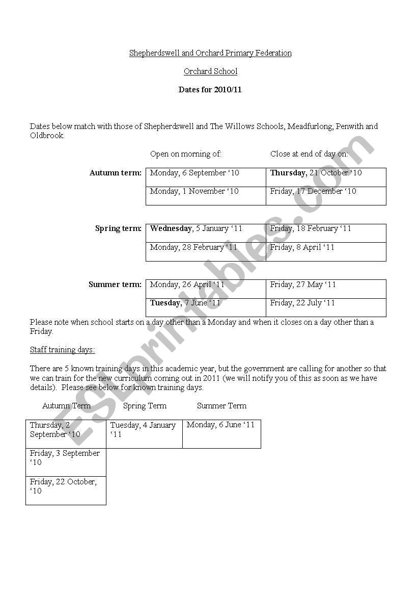 PDAYS AND MONTHS worksheet