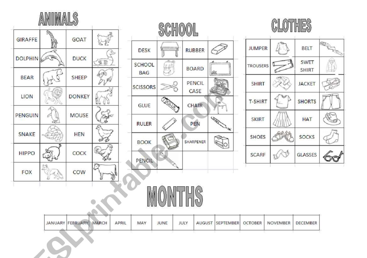 Vocabs worksheet