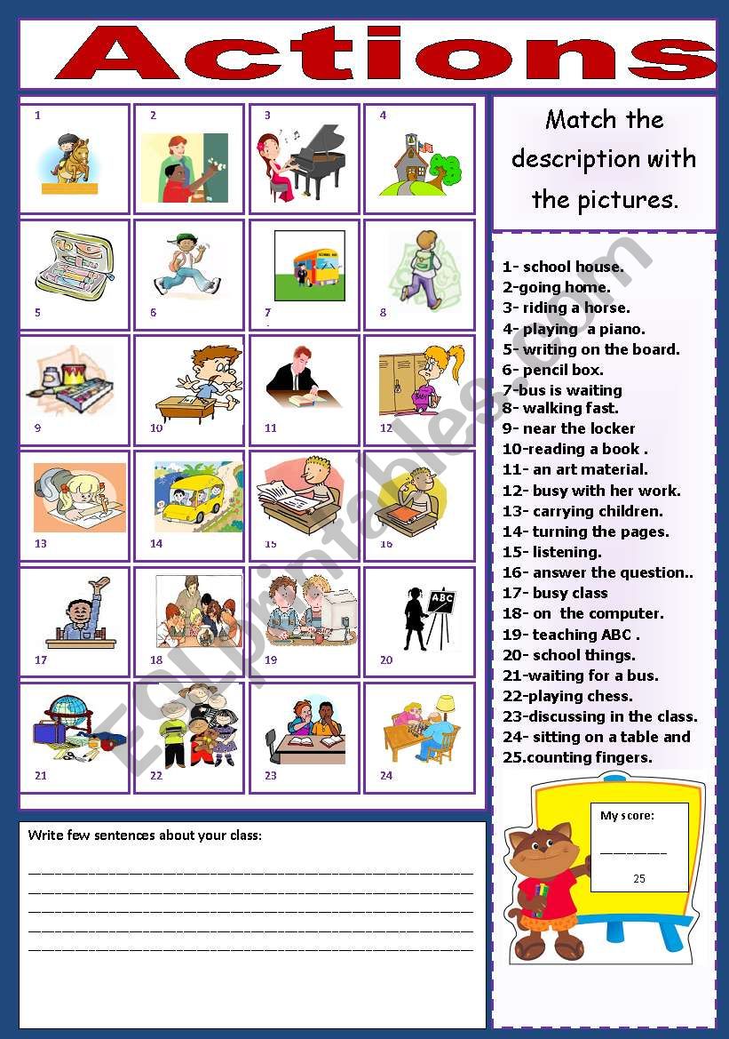 Picture words worksheet