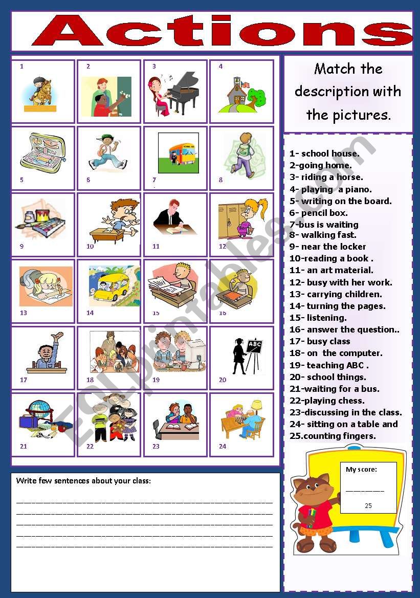 Picture words worksheet
