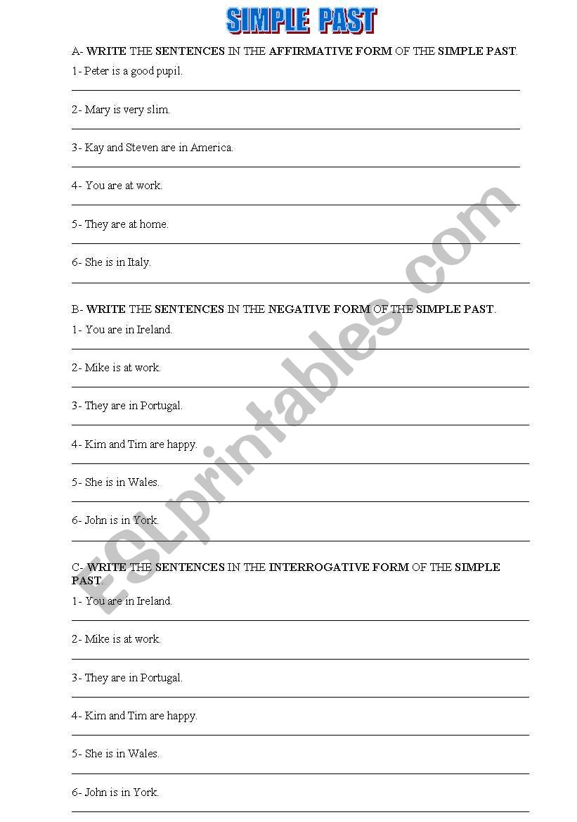 Simple Past worksheet