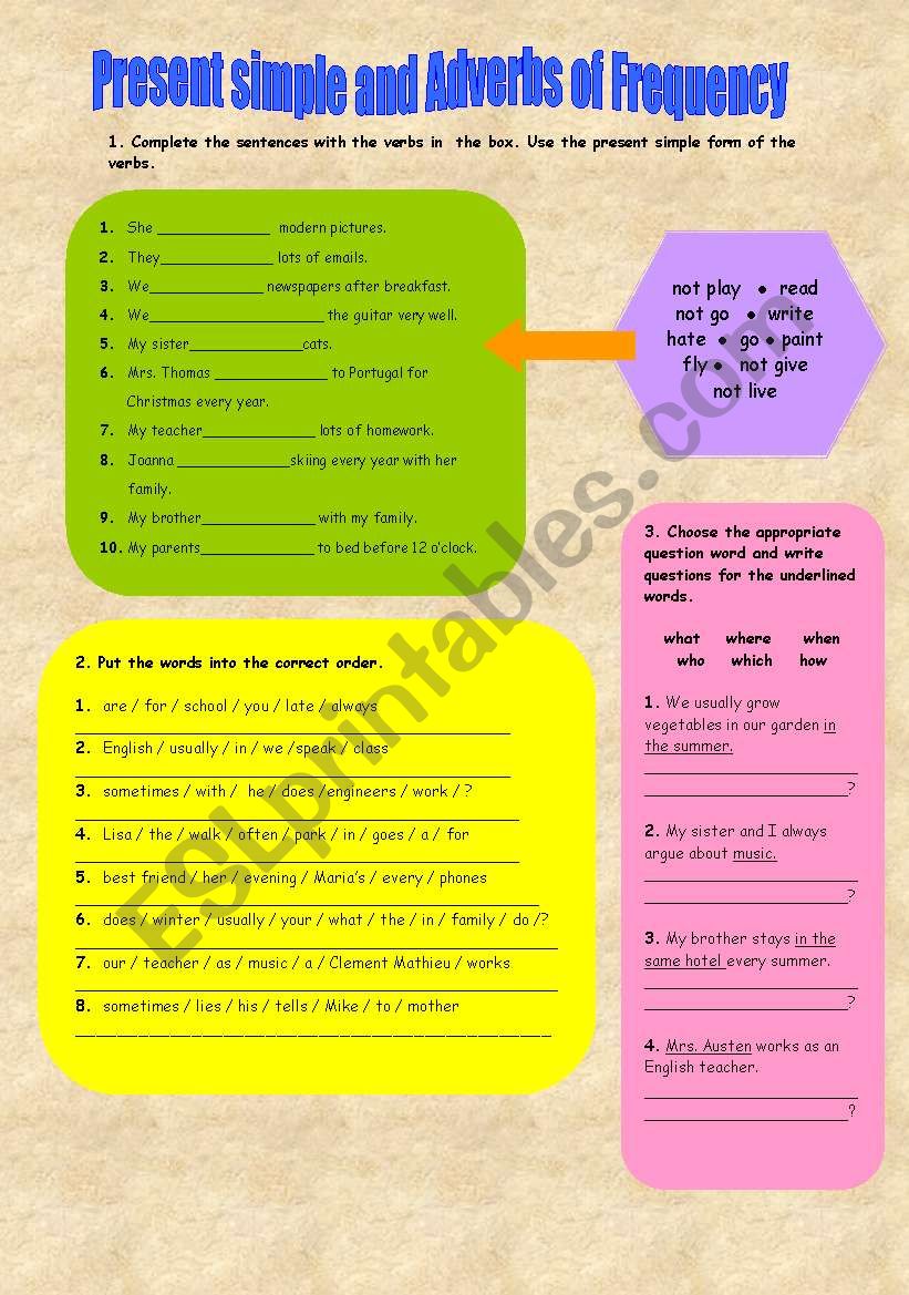 present simple and frequency adverbs