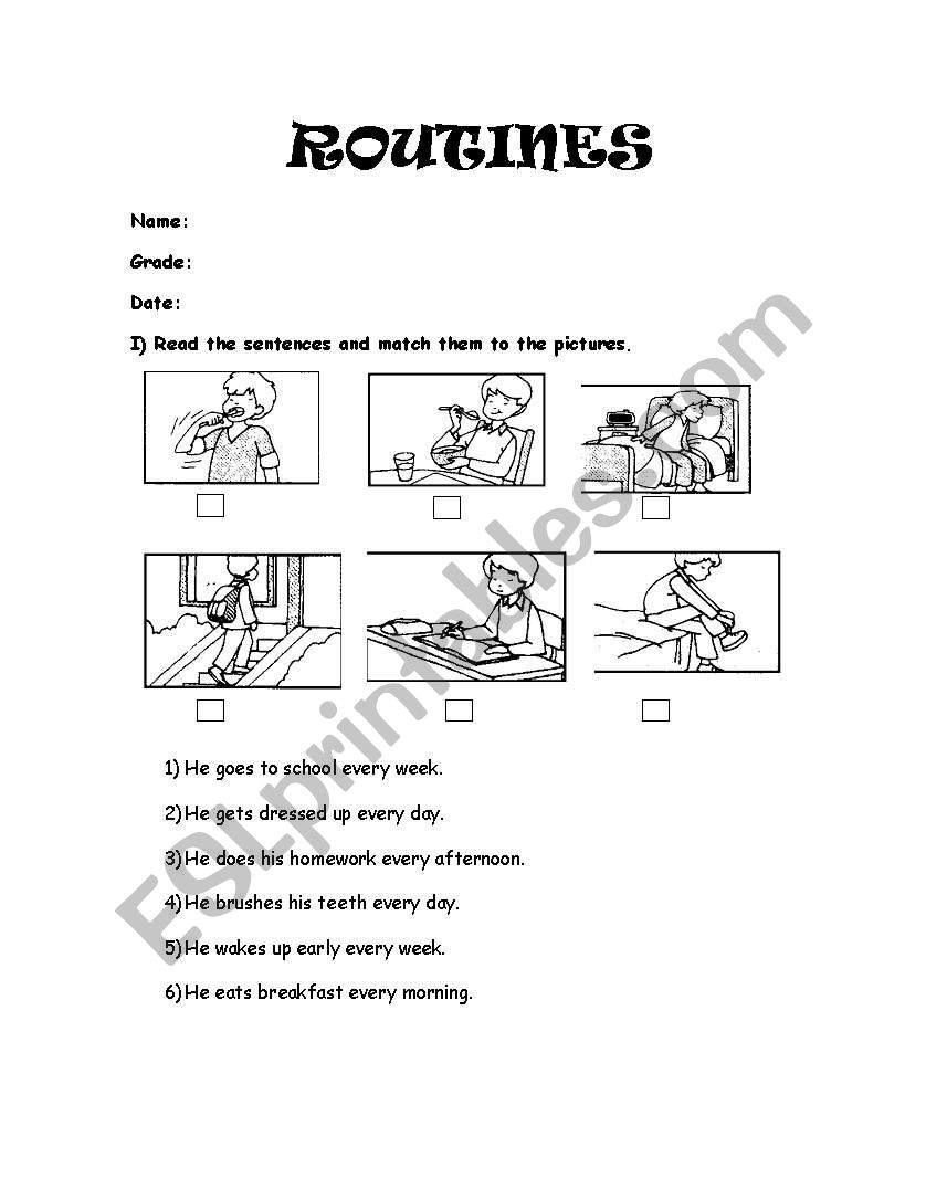 ROUTINES worksheet