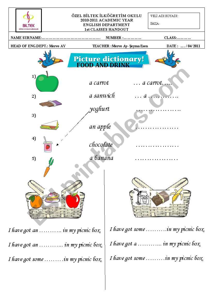 Picnic Time! worksheet