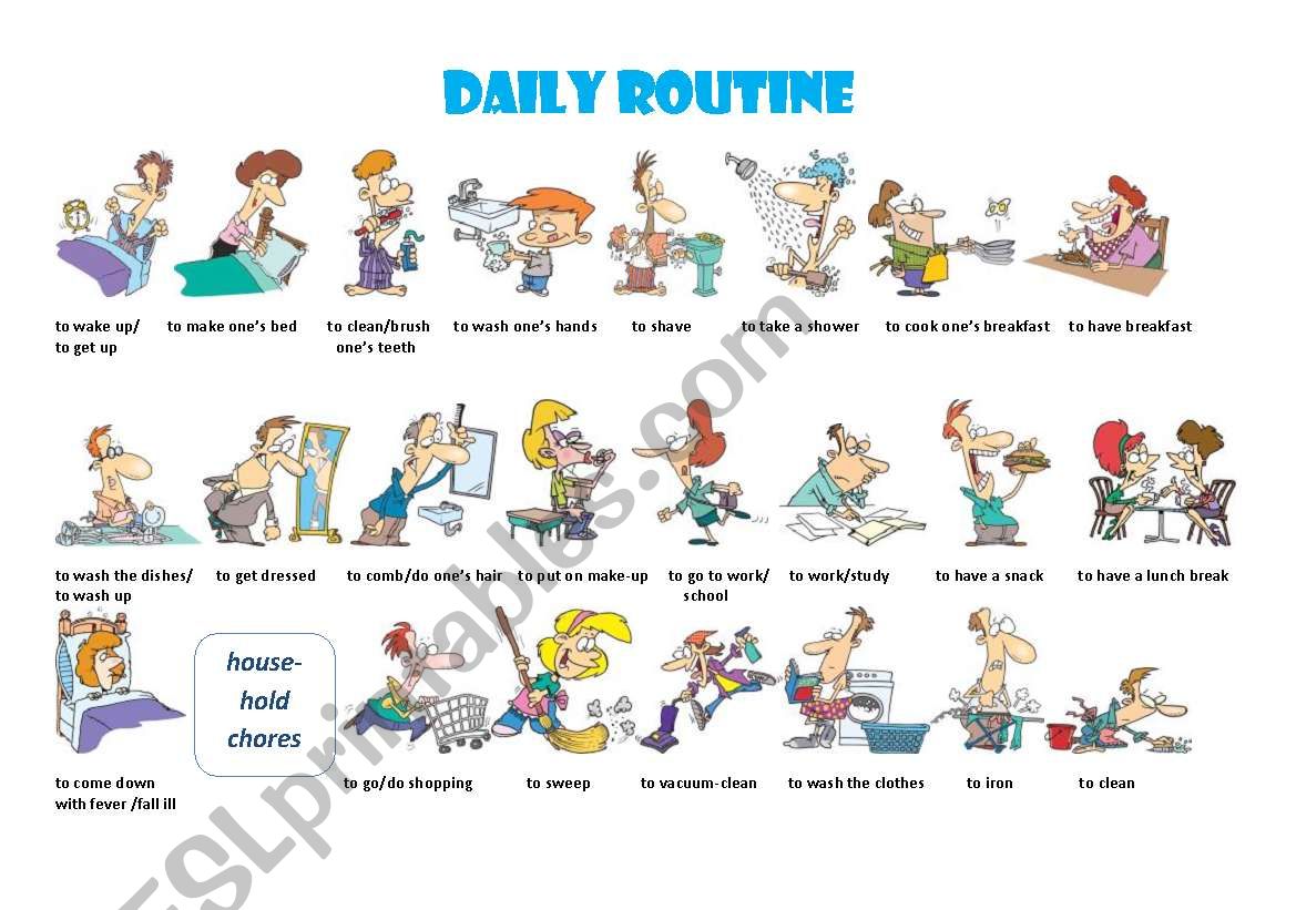 DAILY ROUTINE PICTIONARY worksheet